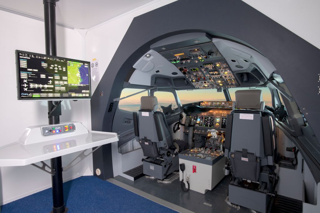 Inside an MPS flight simulator