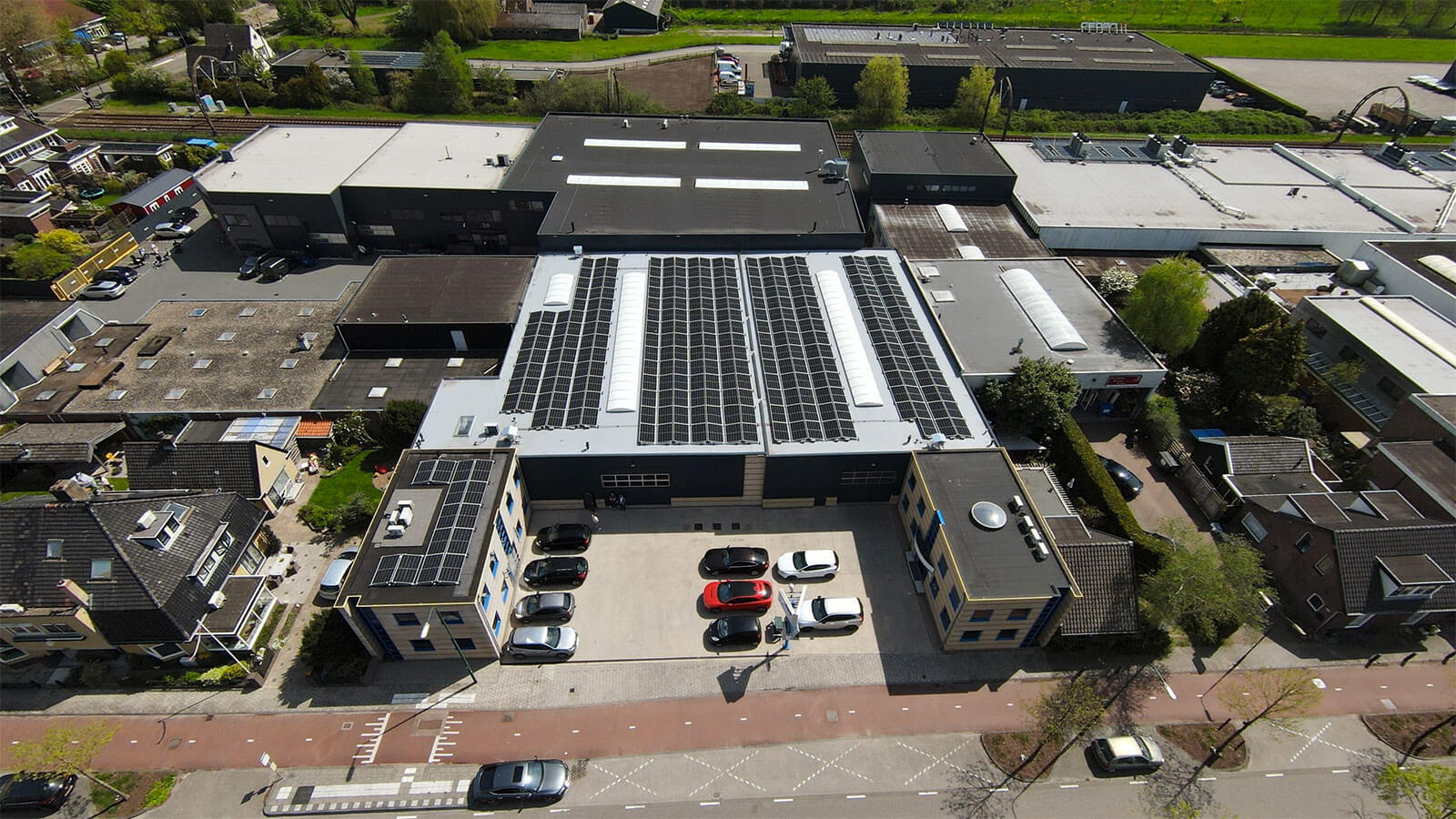 Solar panels on MPS factory roof